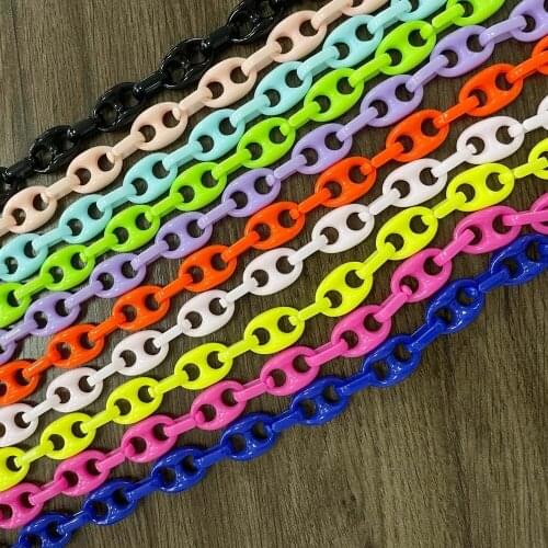 1.0 Meter New Colorful Acrylic Chains Pig Nose Shape Connector DIY Making Parts Jewelry Accessories Findings & Component N031