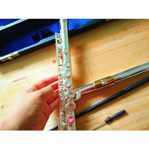 New flute music instrument 16 over E-Key silver C Tune flute Gold Mouthpiece playing music Free shipping