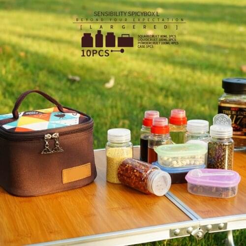 New outdoor seasoning bottle set barbecue seasoning bottle portable kitchen 10 piece set spice box combination