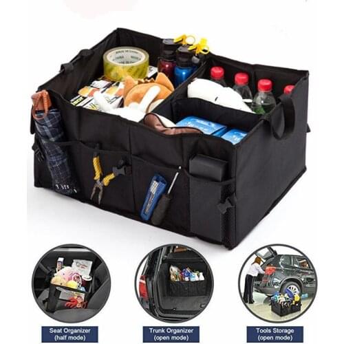 Foldable Car Trunk Organizer Universal Foldable Car Organizer Trunk Box Portable Bag Storage Case Cargo Black For Auto Trucks SU