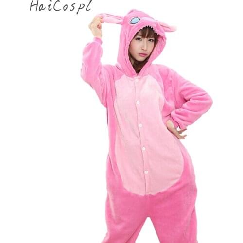 Women Kigurumi Onesie Pajamas Anime Cosplay Costume Adult Animal Rabbit Sleepwear Lovely Flannel Warm Carnival Party Couple
