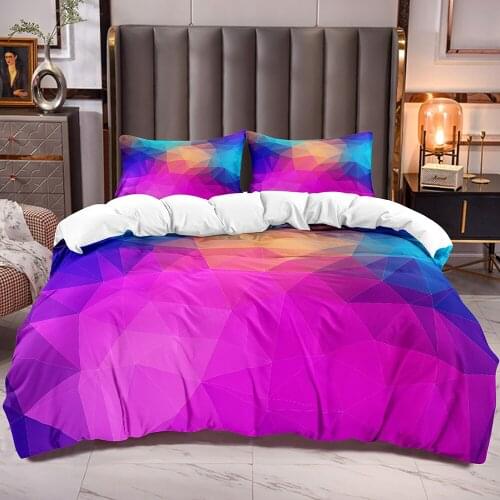 Colors Geometric Duvet Cover Boys Girls Bedding Comforter Cover with Microfiber Soft Quilt Cover Sets White Reverse
