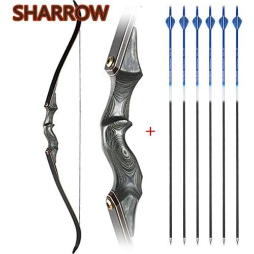 30-60lbs 60Inch Archery Takedown Recurve Bow Right Hand Hunting Bow With SP 500 Carbon Arrows For Hunting Shooting Target Sports