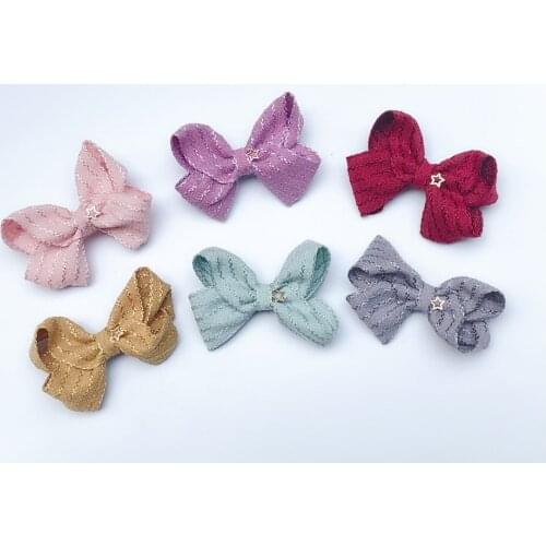 Retail 1pc Fashion Cute Striped Hair Bow Hair Clips Solid Bowknot Hairpins Barrettes Princess Headwear Hair Accessories
