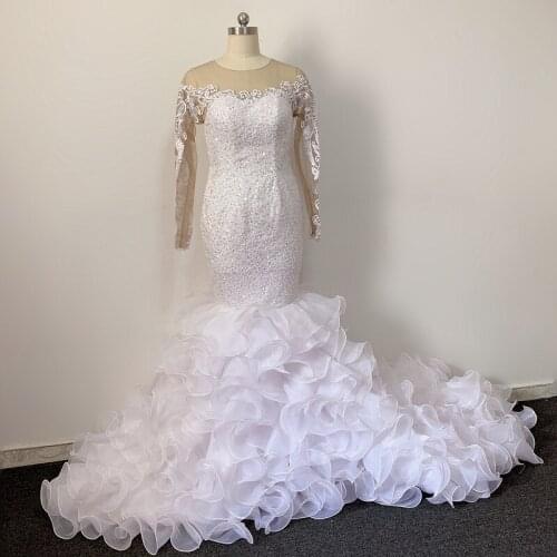 Detachable Mermaid Wedding Dress Custom Made Bridal Gown