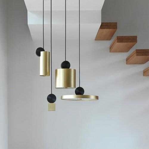 Postmodern geometric pendant light creative living room corridor restaurant designer gold pendant light bar cafe italian design