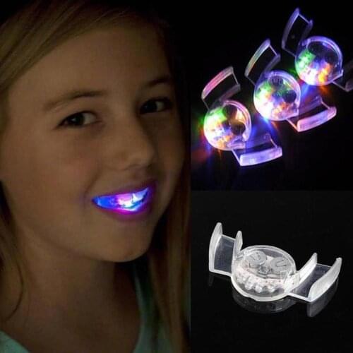 Halloween Shiny Braces Glow Tooth LED Light Kids Children Light-up Toys Flashing Mouthpiece Rave Trick