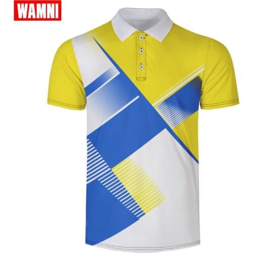 WAMNI Tennis T Shirt 3D Black Polo Shirt Casual Sport Striped Turn-down Collar Male Quick Drying Loose High Quality Polo-shirt