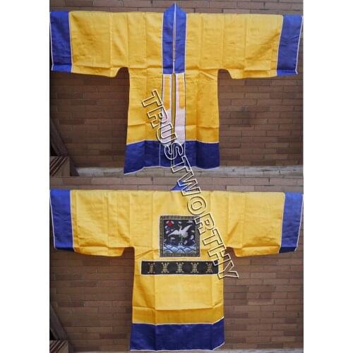 Unisex Taoism clothing uniforms Taoist cassock robe martial arts suits priest cranes garments costume yellow