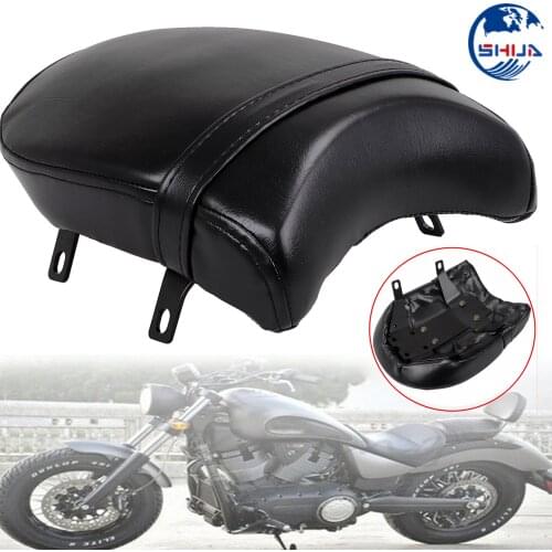 Motorcycle Black PU Leather Rear Passenger Seat For Victory High-Ball Vegas 8-Ball Zach Ness Cross Country Kingpin Vegas
