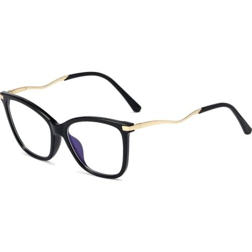 Veshion Blue Filter Glasses Optical Female TR90 Frame Computer Gold Transparent Glasses Frame Women Clear Lens Half Metal