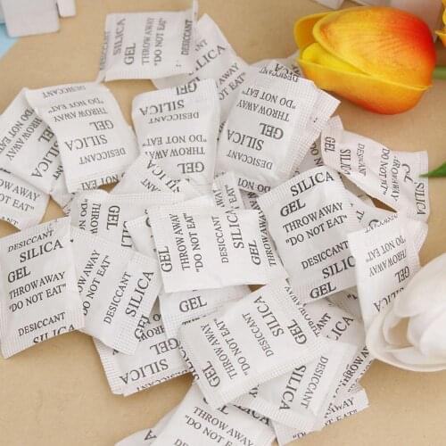 50PCS Desiccant 1g Silica Gel Moisture-proof Beads Dehumidification Package Used In Food Medicine Luggage Electronics Crafts