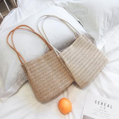 Japan style Women Bag Large Straw Bag For Women Art Beach Bag Travel Pictures Props Straw Bag New