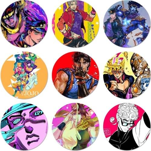 JoJo Bizarre Adventure Icons Pins Badge Decoration Brooches Metal Badges For Clothes Backpack Decoration 58mm