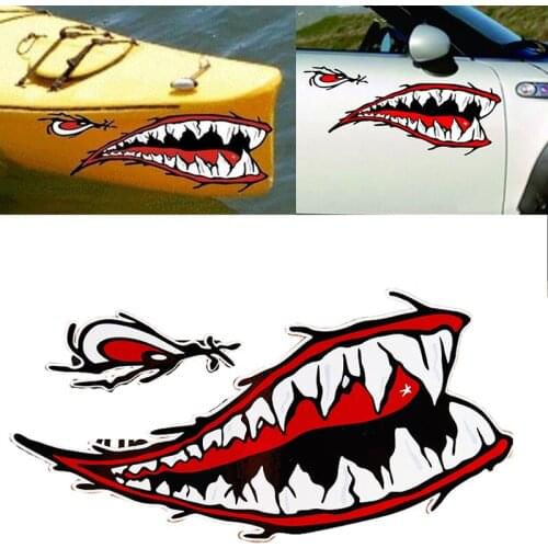 Kayak Sticker Diy Shark Teeth Mouth Stickers Boat Car Truck Accessories 1 Pcs