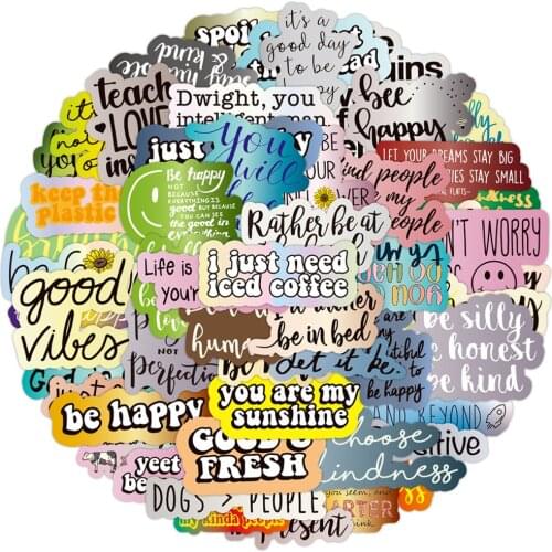 10/30/50PCS Classic Motivational Phrases Stickers Waterproof Bike Skateboard Fridge Guitar Laptop Luggage Graffiti Kids Sticker