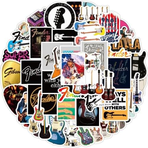 10/30/50PCS New Love the guitar series Stickers Waterproof Motorcycle notebook Luggage Suitcase Graffiti DIY Sticker kids toy