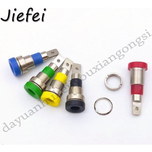100pcs 5 colors Copper 4mm Banana Socket terminal for 4mm Banana Plug adapter New