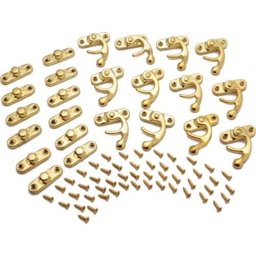 12pcs Bronze/Gold Mini Horns Lock Tools Retro Antique Iron Lock Wooden Jewelry Boxes DIY Decorative Hasps Hook Hardware