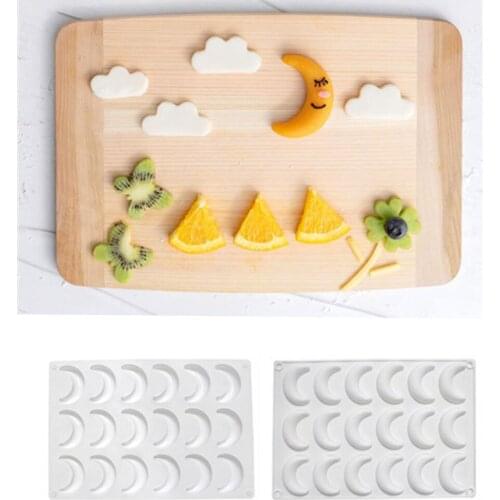 18 Cell Moon Shape Mini Mousse Cake Silicone Mold Dessert Eid Mubarak Ramadan Baking Cake Molds Mousse Mould Cake Tools