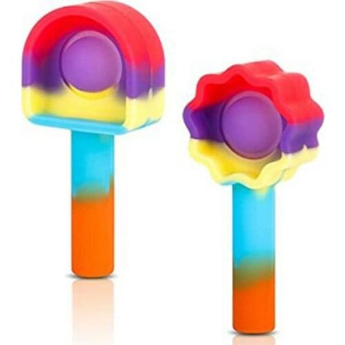 2PCS Pinch Pen Cap Rodent Pioneer Decompression Bubble Toys Silicone Push Pop Dimple Squeeze Fidget Toy Relieve Stress Children