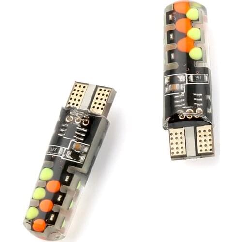 2pcs T10 COB RGB LED 6SMD Car Wedge Side Multicolor Light Bulbs Remote Contro
