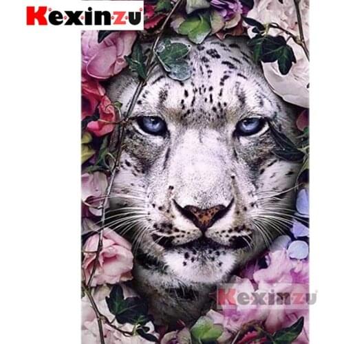 2019 Kexinzu 5D DIY Full Square Diamond Painting"Leopard flower"3D Round Embroidery Cross Stitch handcraft work Home Decor X4452