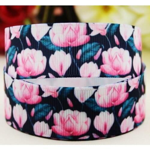 22mm 25mm 38mm 75mm Flower Cartoon printed Grosgrain Ribbon party decoration 10 Yards X-03826