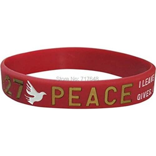 30pcs Bible Verse Peace wristband silicone bracelets free shipping by ePacket A