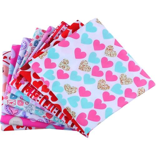 50*140CM Valentines Day Cartoons pattern Polyester cotton Fabric Patchwor Printed for Tissue Kids Home Textile for Sewing