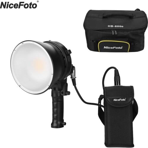 60W Photography NiceFoto HB-600B Handheld LED Video Light Fill-in Lamp 5500K APP Remote Control with Li-ion Battery Carrying Bag
