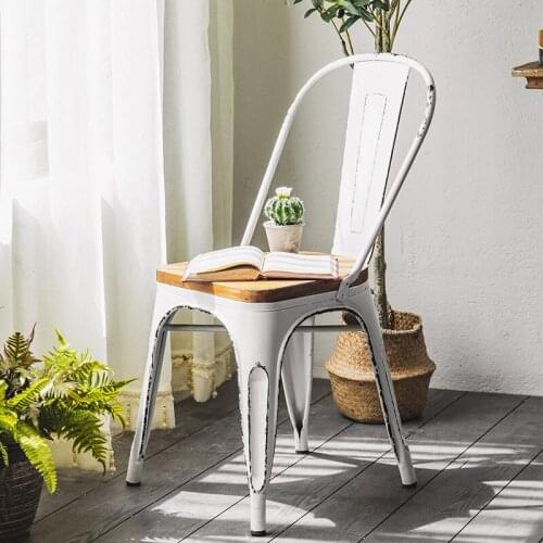 American retro seat old coffee milk tea shop stool restaurant iron back chair wedding shooting props