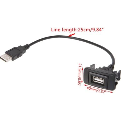 AUX USB Port Cable Adapter 12-24V Cord Wire USB Charging Adapter for Toyota VIGO
