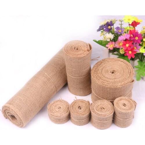 Pure Color Linen Roll Cords DIY Handmade Festival Wedding Party Decoration Craft Linen Strip Natural Jute Roll Hemp Rope Cordage