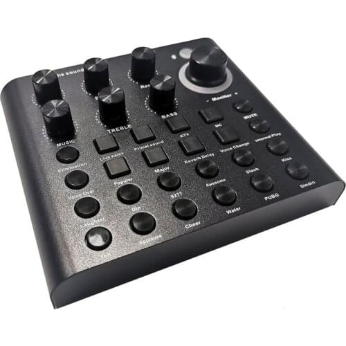 Bluetooth Sound Mixer Board for Live Streaming Voice Changer Sound Card for Music Recording Karaoke Singing Broadcast