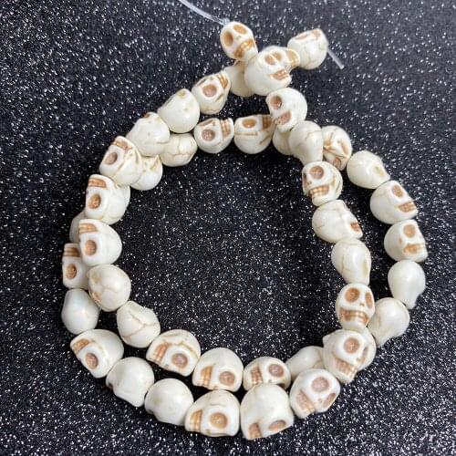Fashion White Skull Howlite Turquoises Beads Spacer Loose Beads For DIY Bracelet Necklace Making Jewelry Findings Wholesale