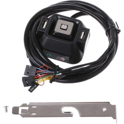 Desktop Computer PC Case Power Supply on/off Reset Button Switch Extender Cable