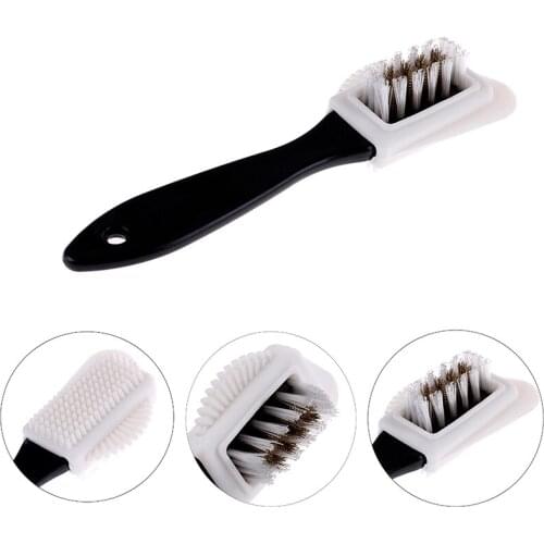 Black 3 Side Cleaning Brush For Suede Nubuck Boot Shoes S Shape Shoe Cleaner