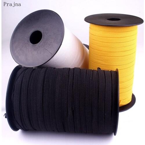 Elastic Band White Black Yellow 3mm6mm High Elastic Flat Rubber Band Waist Band Sewing Stretch Rope DIY Knitted Elast