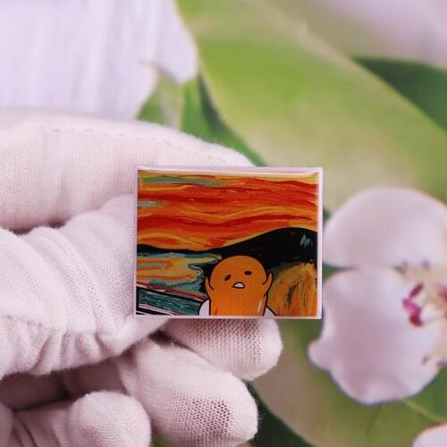 The Lazy Egg Scream Enamel pin edvard munch Great Art Painting Collection Badge Accessory
