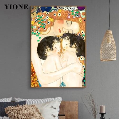 Famous Mom and Kids Art Oil Painting Impressionist Mother Love Wall Picture Canvas Prints Poster for Living Room Bedroom Decor