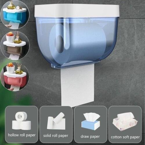 Punch-free Toilet Tissue Box Plastic Roll Holder Toilet Bathroom Tissue Box Mobile Phone Storage Rack Bathroom Storage Box