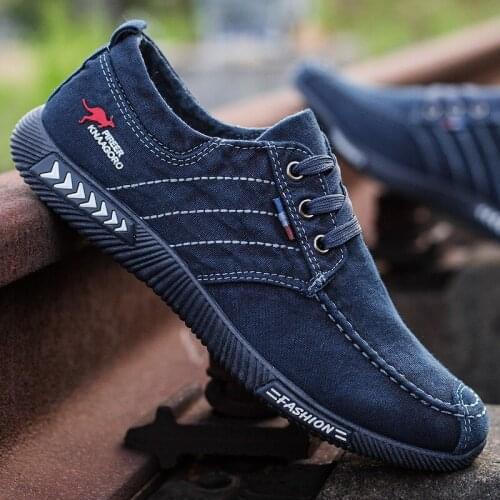 Spring and autumn new mens cloth shoes non-slip soft sole casual mens denim canvas shoes breathable mens shoes sneakers