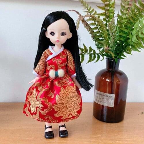 New 30cm BJD Doll with Clothes Makeup Dress Up Cute Dolls with Fashion Dress for Girls Toy