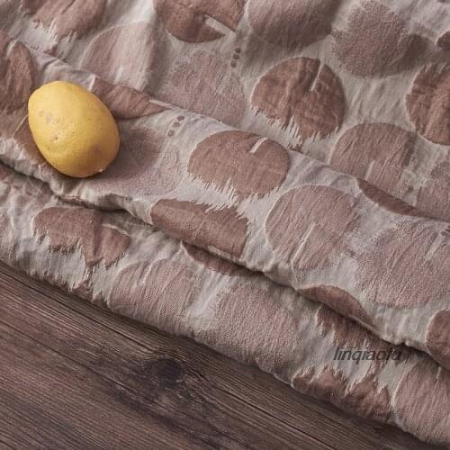 Original hemp cotton jacquard three-dimensional brand clothing fabric High-end linen fabric
