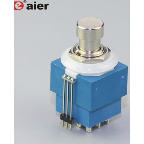 1pcs PBS-24-302-N2 bi-colour LED 2-3V 3PDT Illuminated Blue Color Base Guitar Foot Pedal Switch With red-blue and red-green