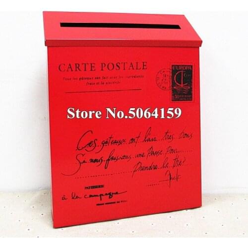 Post Box Vintage Metal Mail Box Case Tin Newspaper Letter Mailbox Waterproof Post Box Lock Box Garden Oranment 9 Colors