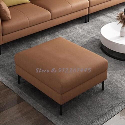 Italian Style Light Luxury Living Room Single Sofa Foot Stool Nordic Chaise Seat Rectangular Home Entrance Shoe Stool Foot Pedal