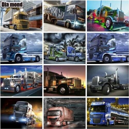 Full Square/round Diamond Painting Truck Diamond Embroidery Mosaic Lorry Car Cross Stitch Rhinestone Mosaic Decoration Gift