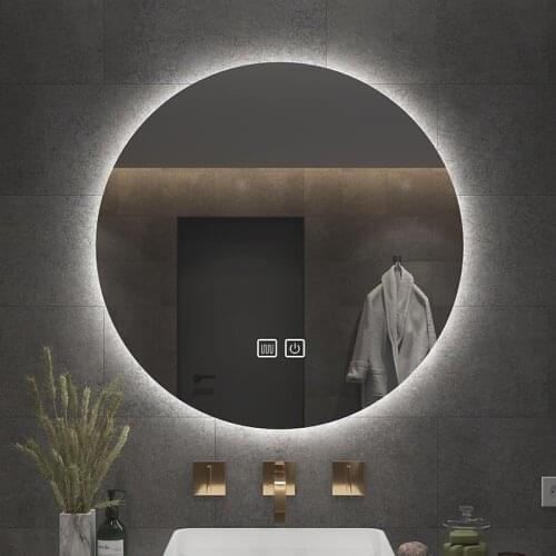 60CM Round Bathroom Mirror Smart Makeup LED 3 Color Adjustable BackLight With Bluetooth Speaker Decorative Mirrorg For Make-Up
